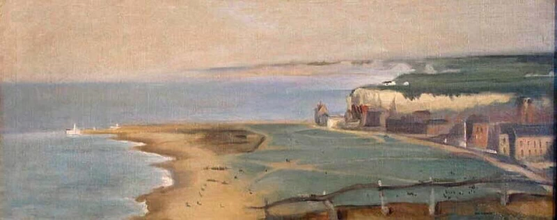 La spiaggia di Dieppe vista dalla scogliera occidentale - Château, Musée, Dieppe